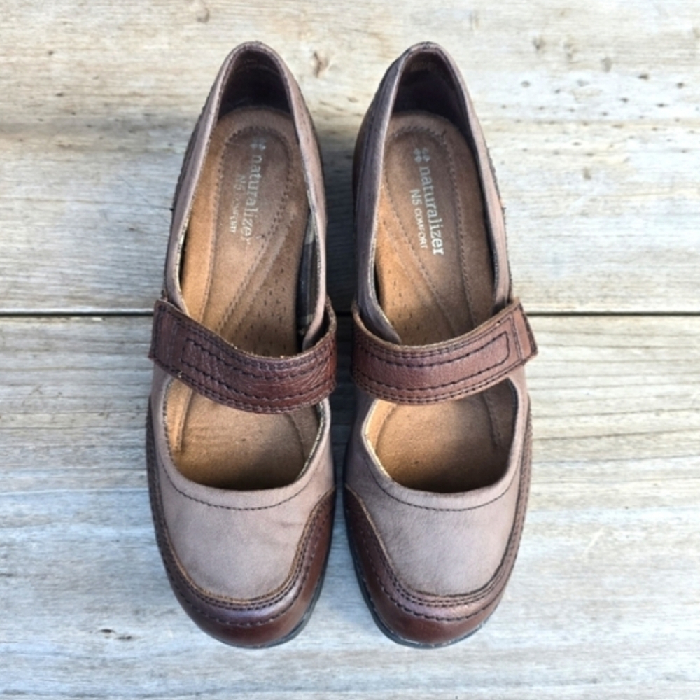 Naturalizer Hollace Dark Academia Leather Mary Jane Comfort Block Heel 7M